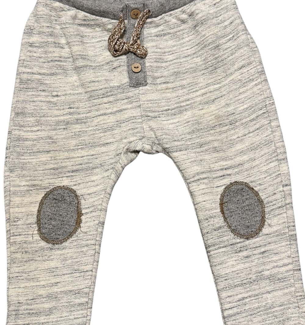 Zara Baby Boy Gray Harem Jogger Pants with Knee Patches 9-12 Months